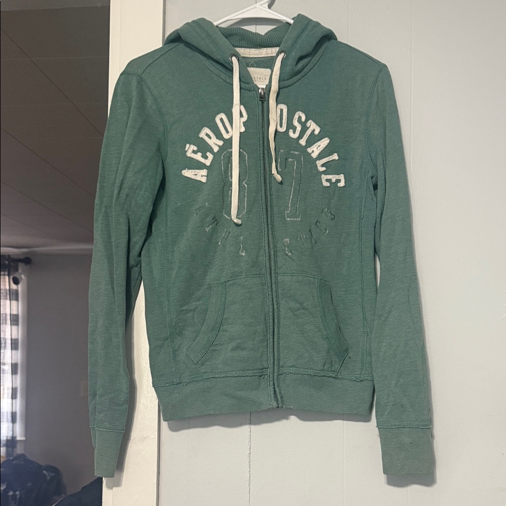 Aeropostale Green Zip-Up Hoodie